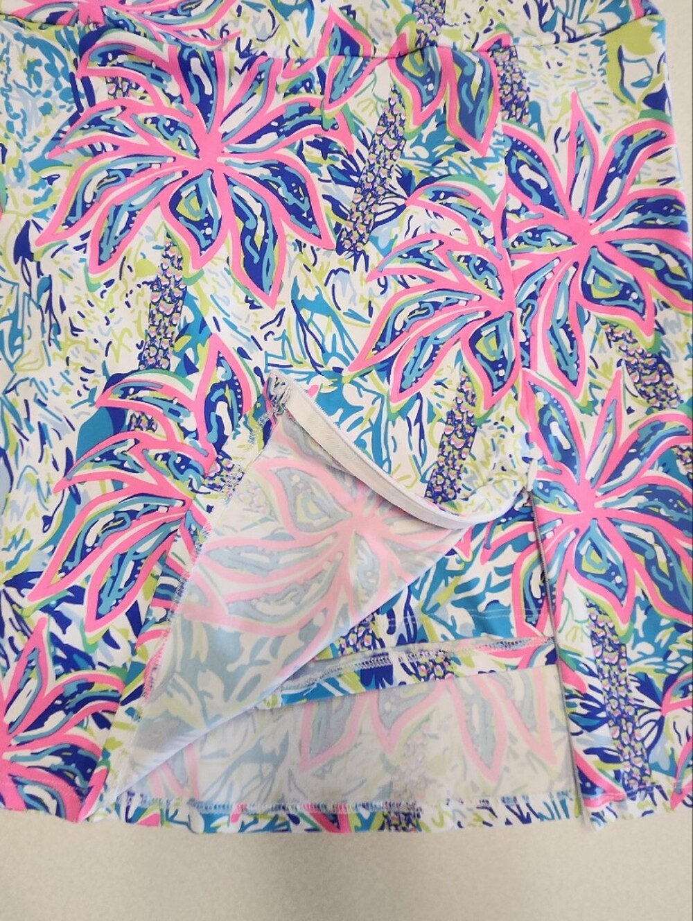 Lulu-B Floral Pink & Blue Women's Skort XL - Picture 5 of 8